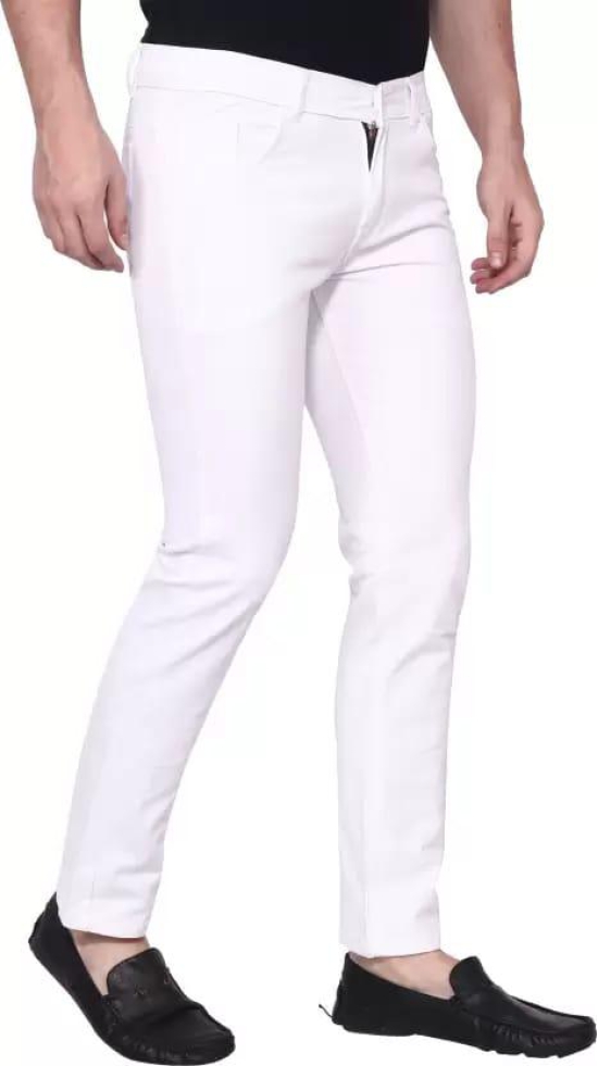 Men Regular Mid Rise White Jeans