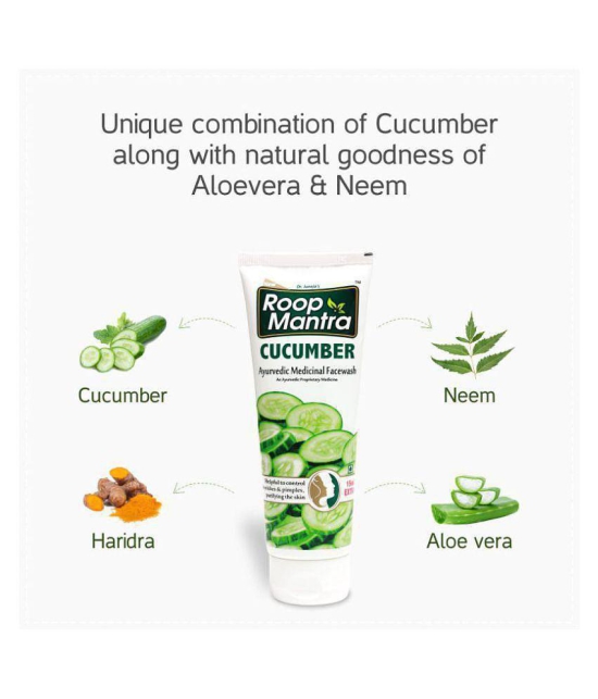 Roop Mantra Cucumber Face Wash 115ml, Pack of 3 (Helpful to Purify the Skin, Control Acne Pimples, Blemishes & Skin Infections, Remove Excess Oil & Dirt)