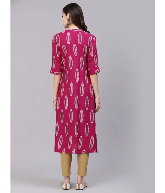 Stylum - Pink Rayon Womens Straight Kurti ( Pack of 1 ) - None