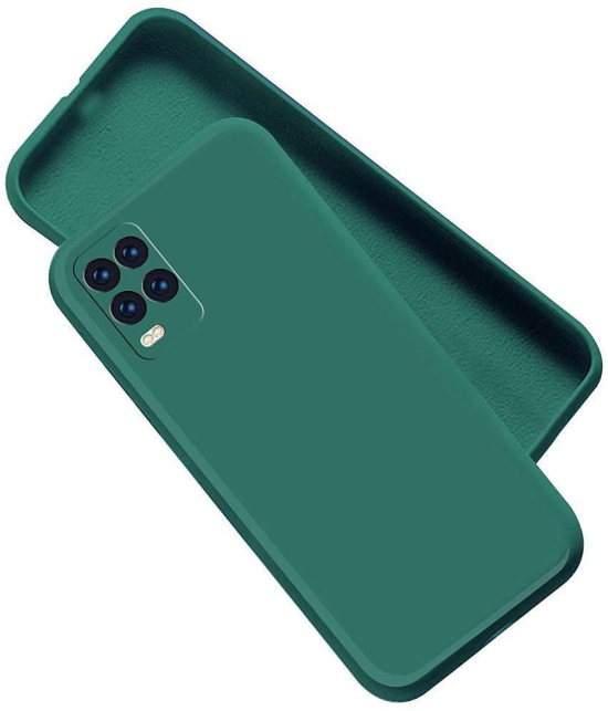 Case Vault Covers - Green Silicon Plain Cases Compatible For Realme 8 ( Pack of 1 ) - Green