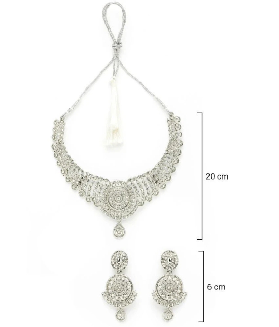 Sukkhi Silver Alloy Necklace Set ( Pack of 1 ) - Silver