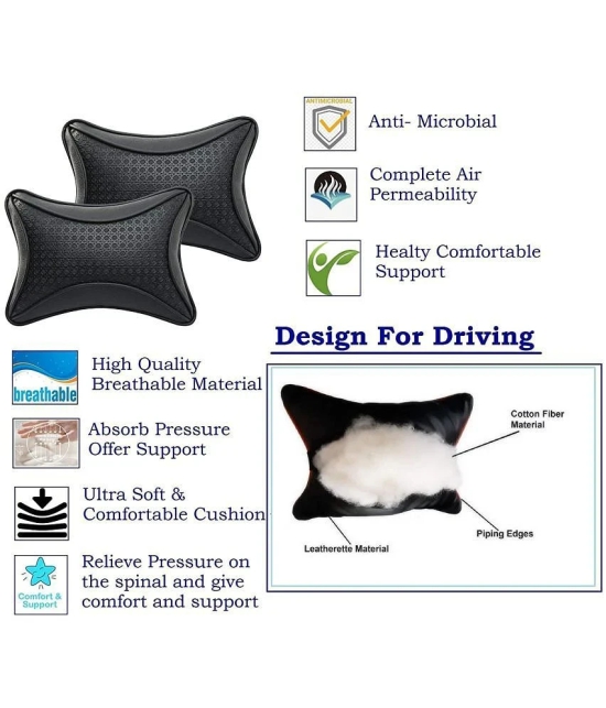 Auto Hub Neck Cushions Set of 2 Black