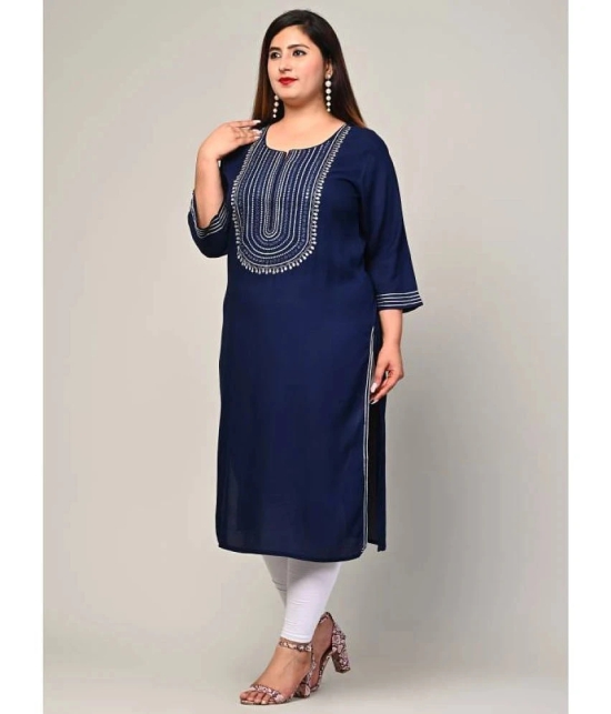 Swasti - Blue Rayon Womens Straight Kurti ( Pack of 1 ) - None