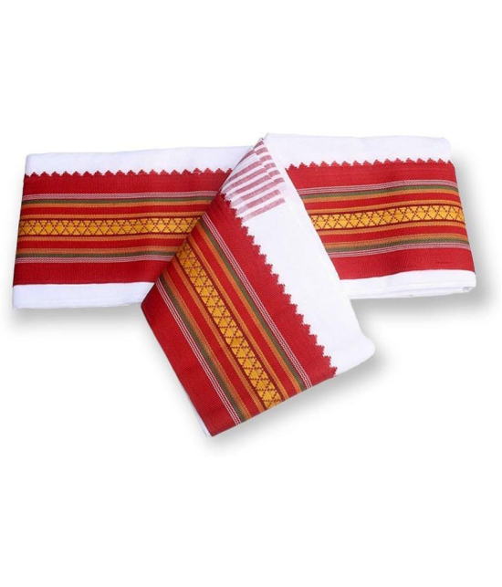 Abhikram - Cotton Bath Towel ( Pack of 1 ) - Red - Red