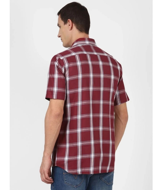 UrbanMark 100% Cotton Regular Fit Checks Half Sleeves Mens Casual Shirt - Maroon ( Pack of 1 ) - None