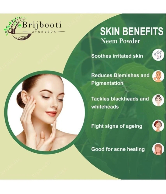 Brijbooti Natural Neem Powder (100 Gm) | Anti-Pimple and Anti-Bacterial | For Face, Hair and Skin