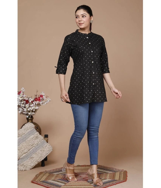 HIGHLIGHT FASHION EXPORT - Black Rayon Womens Straight Kurti ( Pack of 1 ) - None