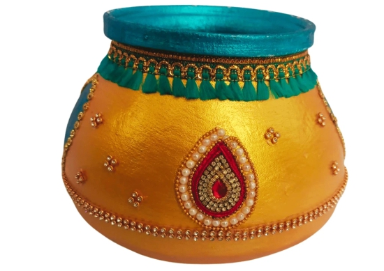 Designer Wedding Kalash |  Lota for Wedding | Haldi Kumkum Pot | Pooja Thali Decoration (Single Piece)