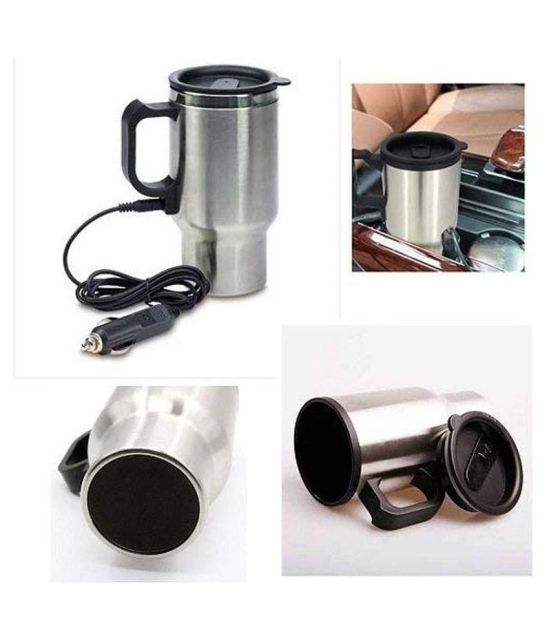 ND BROTHERS Car Electric Mug for Hot Coffee Drinks Cup Plastic Coffee Mug 1 Pcs 450 mL - Multi Color