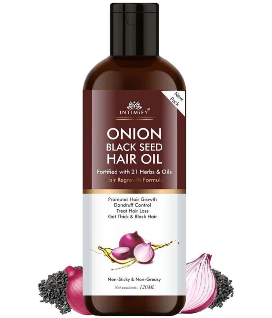 Intimify Onion Black Seed Hair Oil, onion oil, herbal onion oil, hair growth oil, anti hairfall oil, 120 ml