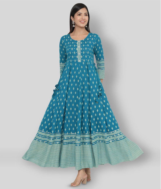 KIPEK - Blue Straight Rayon Womens Stitched Salwar Suit ( Pack of 1 ) - XXL