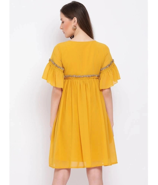 ALL WAYS YOU Polyester Yellow Fit And Flare Dress - - None