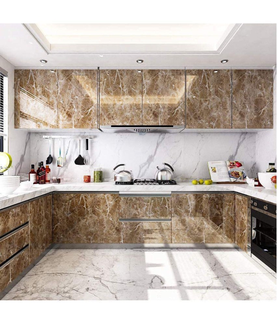 GEEO - Light Brown Marble Design for Kitchen wallpaper, Wallpaper ( 60 x 200 ) cm ( Pack of 1 )