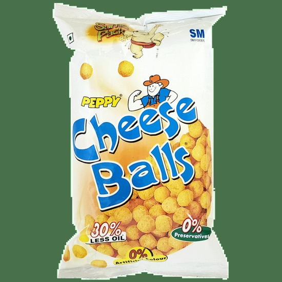 Peppy Cheese Balls - 30% Less Oil, No Onion Or Garlic, Preservative Free, 60 G