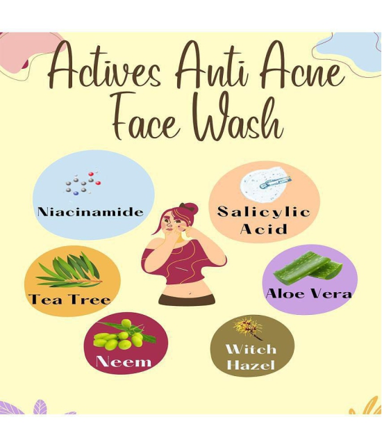 Anti Acne Oil Control Foaming face wash Skin Toning pimples with Niacinamide, Tea Tree & Neem