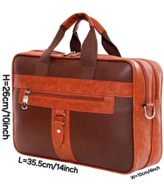 Raylan Brown Leather Office Bag - Brown