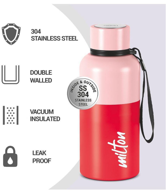 Milton Ancy 500 Thermosteel Water Bottle, 520 ml, Red | 24 Hours Hot and Cold | Easy to Carry | Rust Proof | Tea | Coffee | Office| Gym | Home | Kitchen | Hiking | Trekking | Travel Bottle -