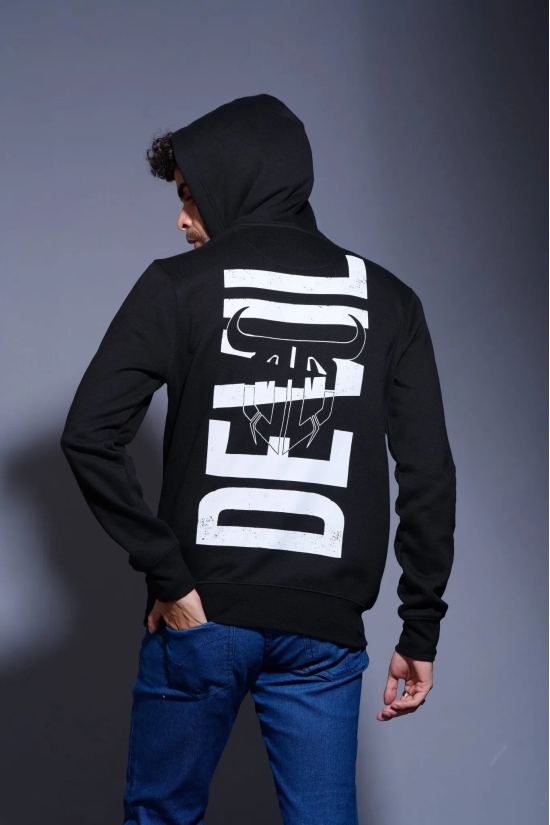 Devil Printed Black Hoodie for Men L