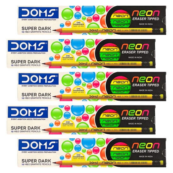 Doms Neon Pencils-Pack of 3