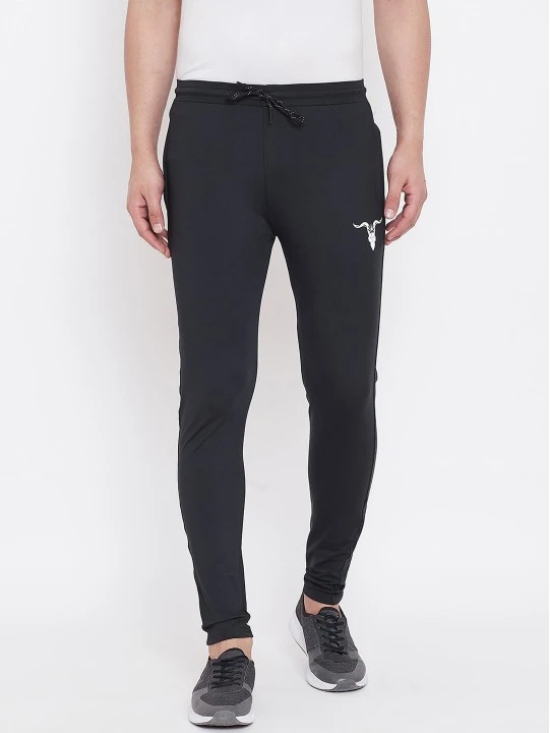 Men Black Solid Track Pants