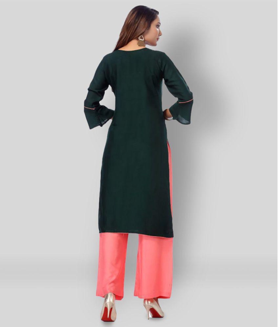 Kapadia - Green Straight Rayon Womens Stitched Salwar Suit ( Pack of 1 ) - XL