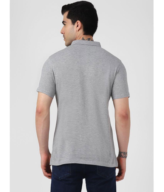 UrbanMark Men Half Sleeves Regular Fit Solid Polo T Shirt-Melange Grey - None