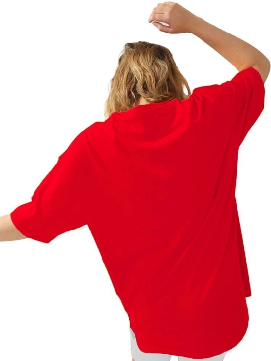 Leotude Red Cotton Blend Womens T-Shirt ( Pack of 1 ) - None