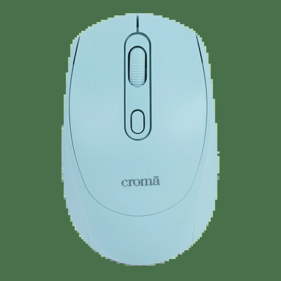 Croma Wireless Optical Mouse (1600 DPI, Compact & Lightweight Design, Blue)