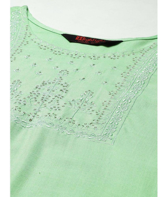 JC4U Green Rayon Kurti With Pants - Stitched Suit Single - None