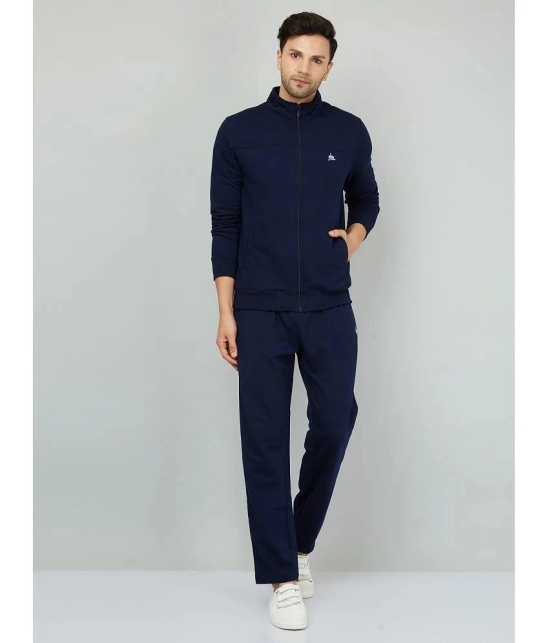 YHA Navy Blue Fleece Regular Fit Mens Tracksuit ( Pack of 1 ) - None