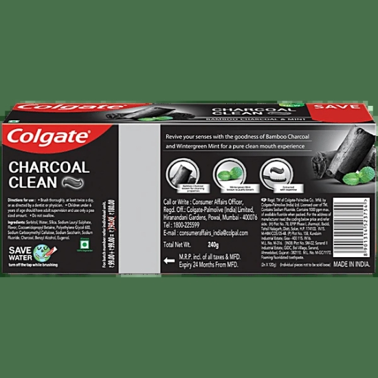 Colgate C. Clean Bamboo Charcoal & Mint, 240 Gm