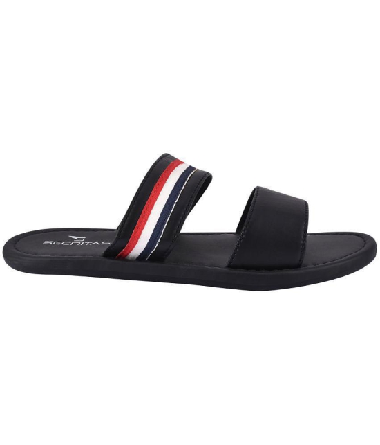 Secritas - Black Men's Leather Slipper - None