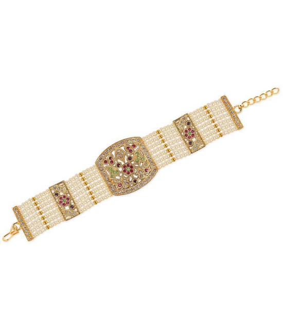 Gilher Fancy traditional Real Look Jadau Bracelet For Women And Girl With Adjustable Size - None