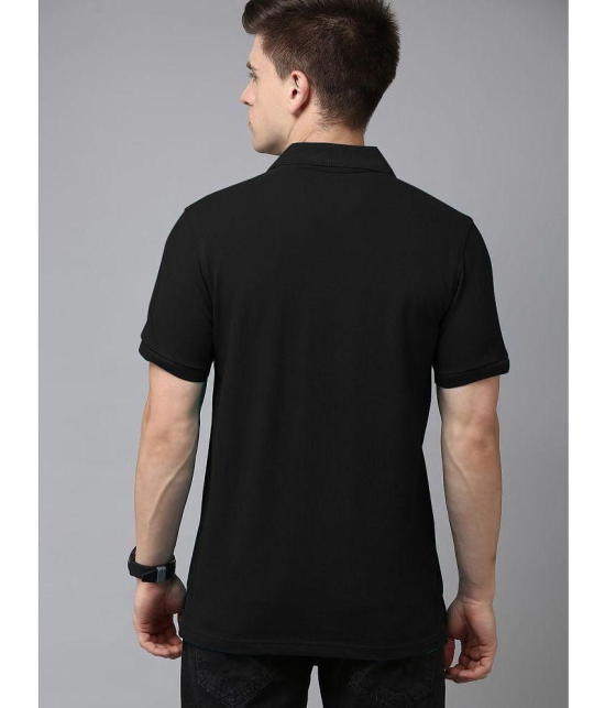 ADORATE Cotton Blend Regular Fit Solid Half Sleeves Mens Polo T Shirt - Black ( Pack of 1 ) - None