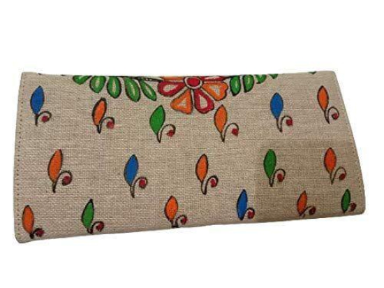 Women's Jute Stylish Clutch For Party (Multi Colour)