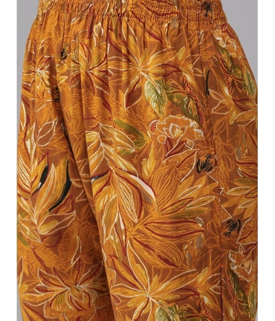 Aarika Womens Mustard Colour Floral Print Rayon Co-ord Set - None