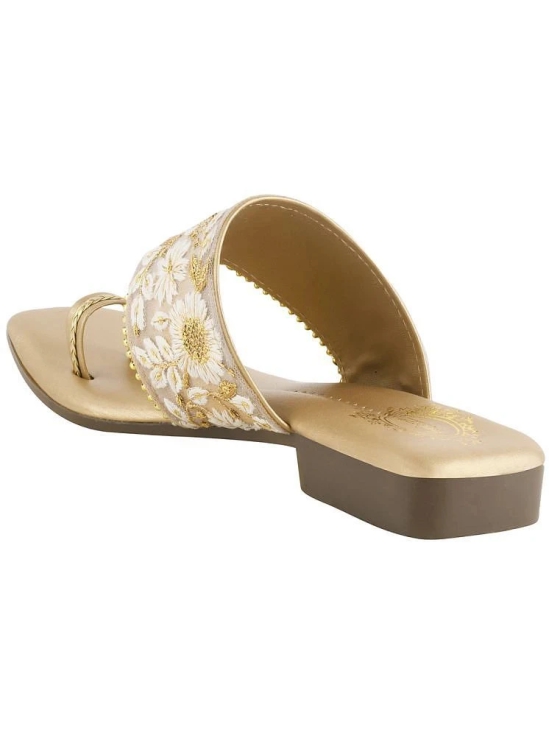 Shoetopia Gold Womens Flats - None