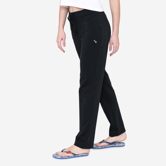 Vami Plain Cotton Rich Relax Lower For  Women - Black L