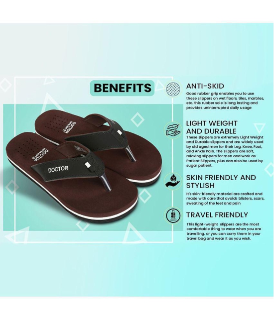 DOCTOR EXTRA SOFT - Brown Mens Thong Flip Flop - None