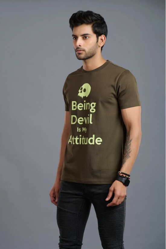 Being Devil Is My Attitude Printed T-Shirt for Men XL