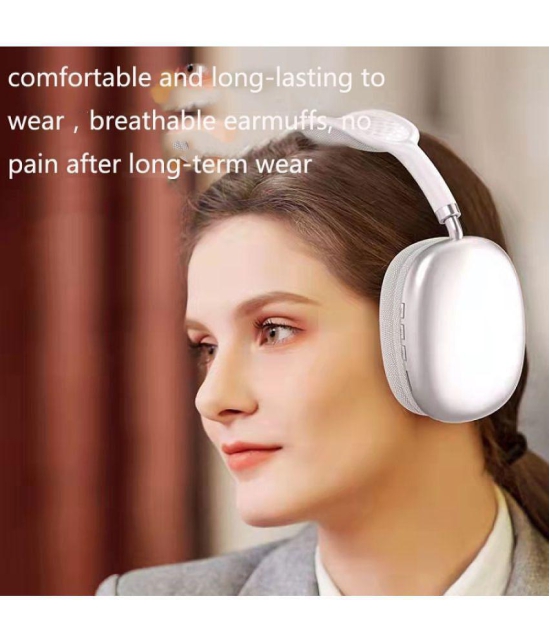 OLIVEOPS P9 Silver Headphones Bluetooth Bluetooth Headphone On Ear 4 Hours Playback Active Noise cancellation IPX4(Splash & Sweat Proof) Silver