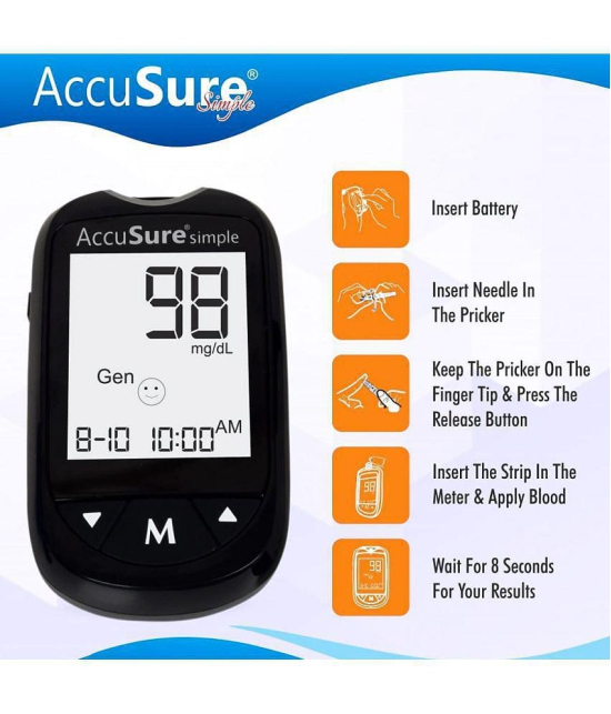 ACCUSURE - Simple Meter with 100 Strips and More Expiry March 2024