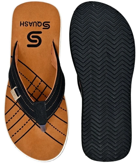 Squash - Brown Mens Thong Flip Flop - None