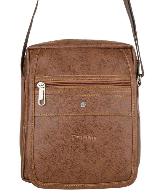 Raylan - Brown Textured Messenger Bag - Brown