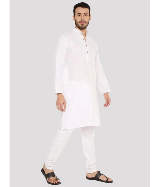 Maharaja - White Cotton Mens Regular Kurta ( Pack of 1 ) - None