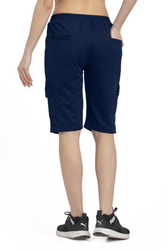 Solid Women Dark Blue Cargo Shorts, Sports Shorts, Casual Shorts, Regular Shorts