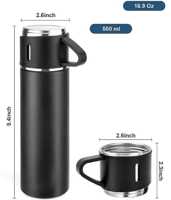 GKBOSS - Black Steel Flask ( 500 ml ) - Black