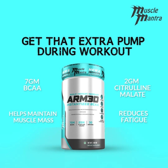 Muscle Mantra ARM3D - Instantized BCAA with Glutamine and Taurine 450GM-450gm / Pineapple