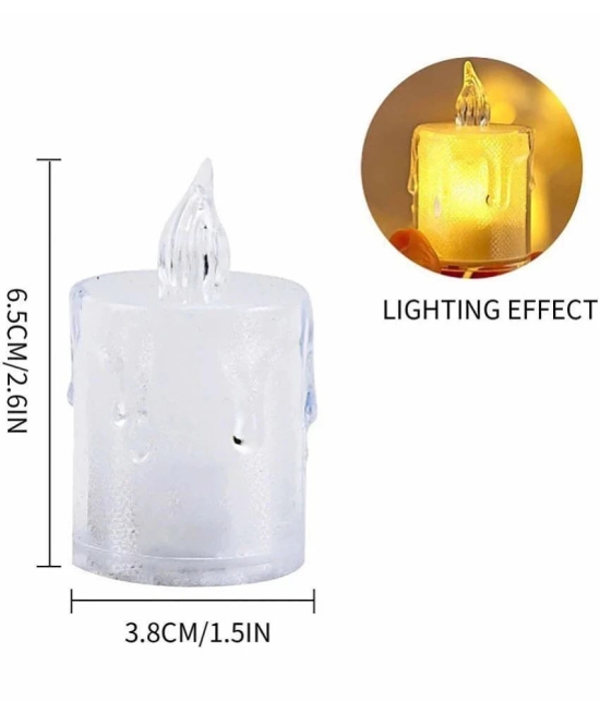 VARKAUS - Off White LED Tea Light Candle 8 cm ( Pack of 6 )