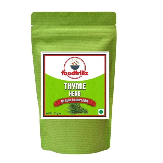 foodfrillz Thyme Herb & Basil Pure Herb (Dried), Combo Pack 35 g x 2